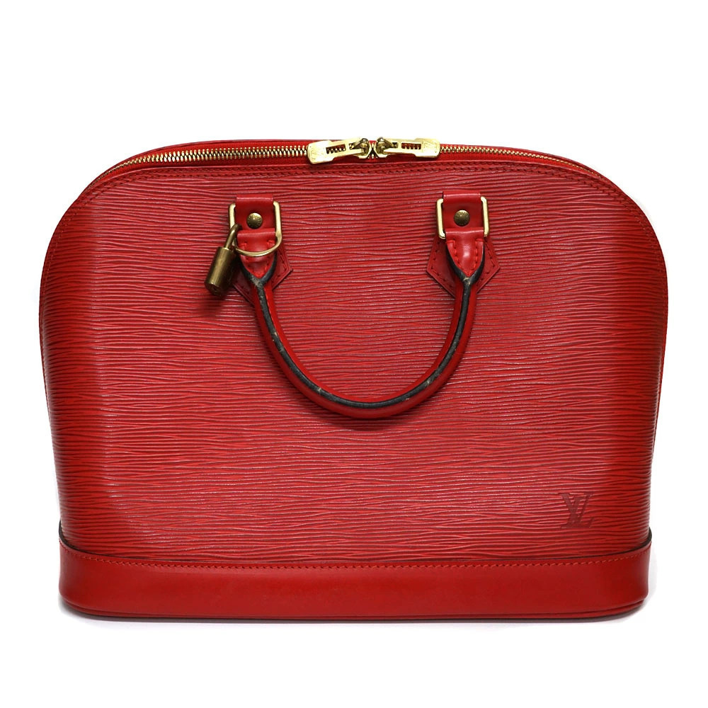 Louis Vuitton Alma Epi Top Handle Bag Leather Red